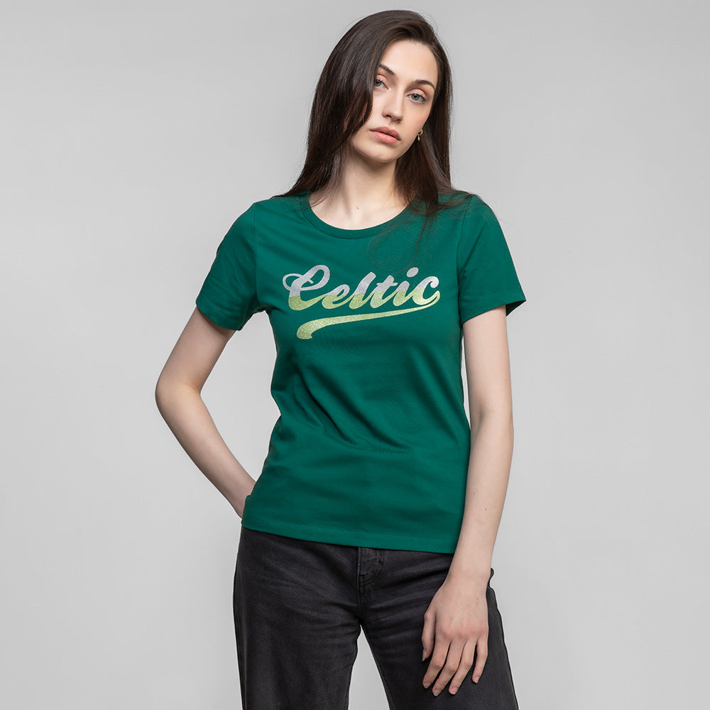 Celtic Women's Glitter Text T-Shirt