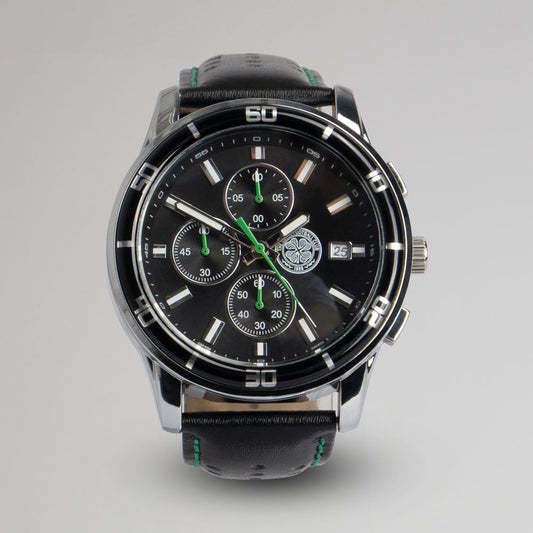 Celtic Leather Strap Chronograph Watch