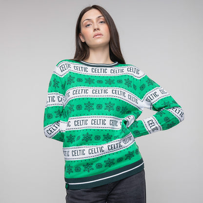 Celtic Adult Hooped Christmas Jumper