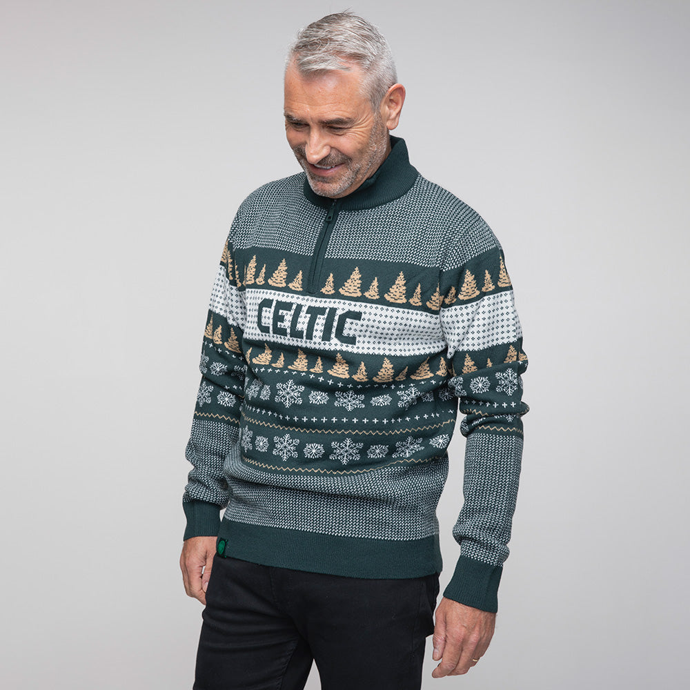 Celtic Adult Christmas Quarter Zip Jumper