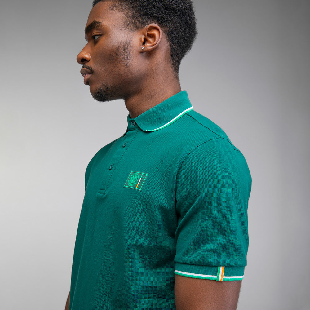 Celtic Crest Tricolour Green Polo Shirt