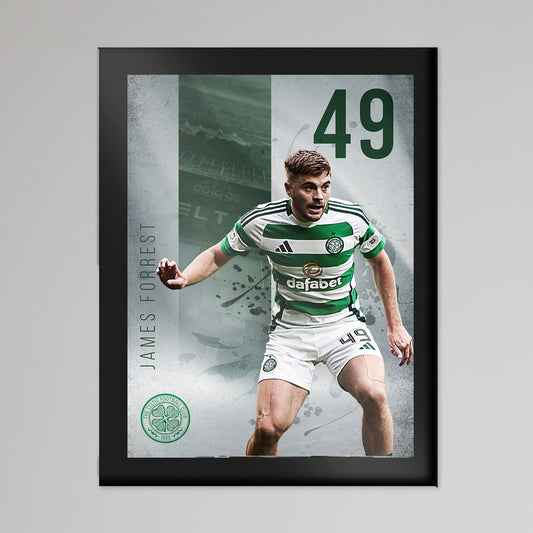 Celtic 2024/25 James Forrest Tempered Glass Print